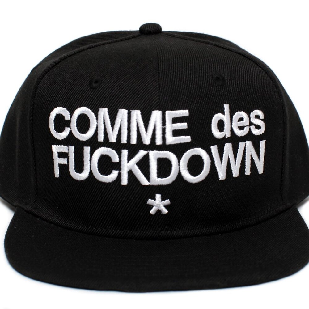 COMME des FUCKDOWN Hat Old School Rap Cap Black Adult Snap
